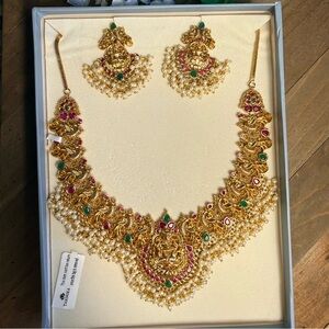 Tarinika Antique Gold Plated Lakshmi Jewelry Set ✨ South Indian Traditional